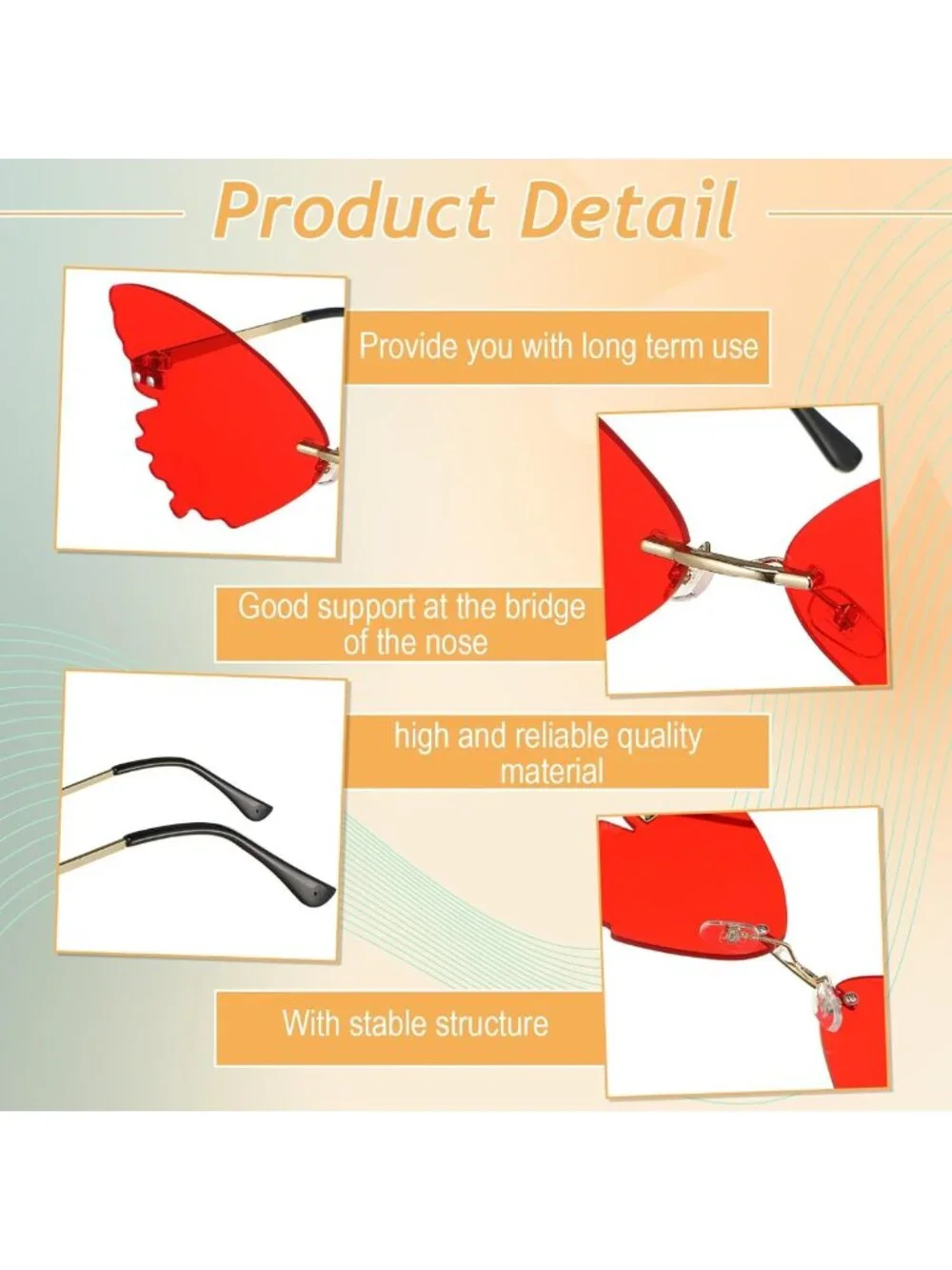 Trendy 16 Pcs Irregular Rimless Sunglasses Set - Star, Cloud, Flame & Heart